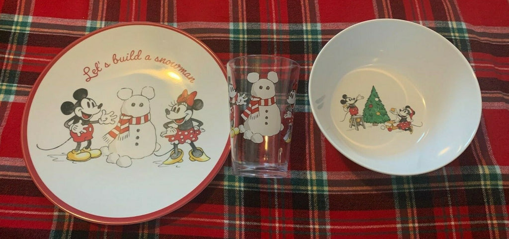 Disney Mickey Mouse Pottery Barn DINNER SET Plate School Christmas holiday party