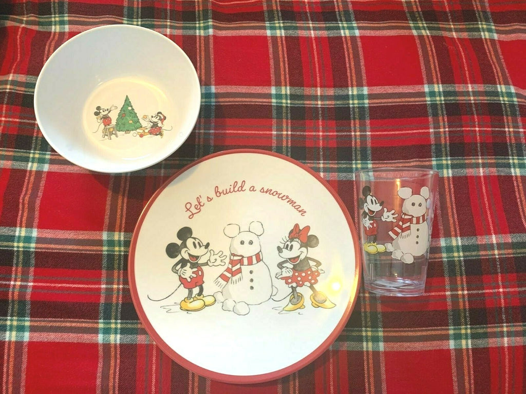 Disney Mickey Mouse Pottery Barn DINNER SET Plate School Christmas holiday party