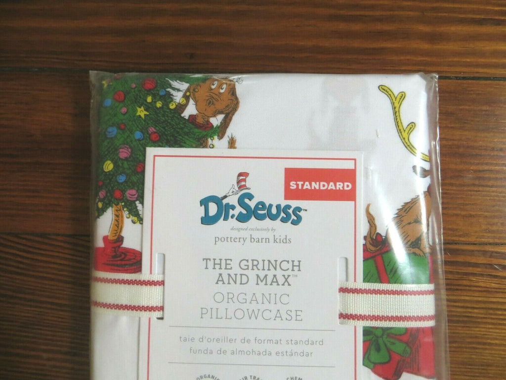 Pottery Barn Holiday Grinch Christmas Gift Max Dog kid Disney Seuss pillowcase =