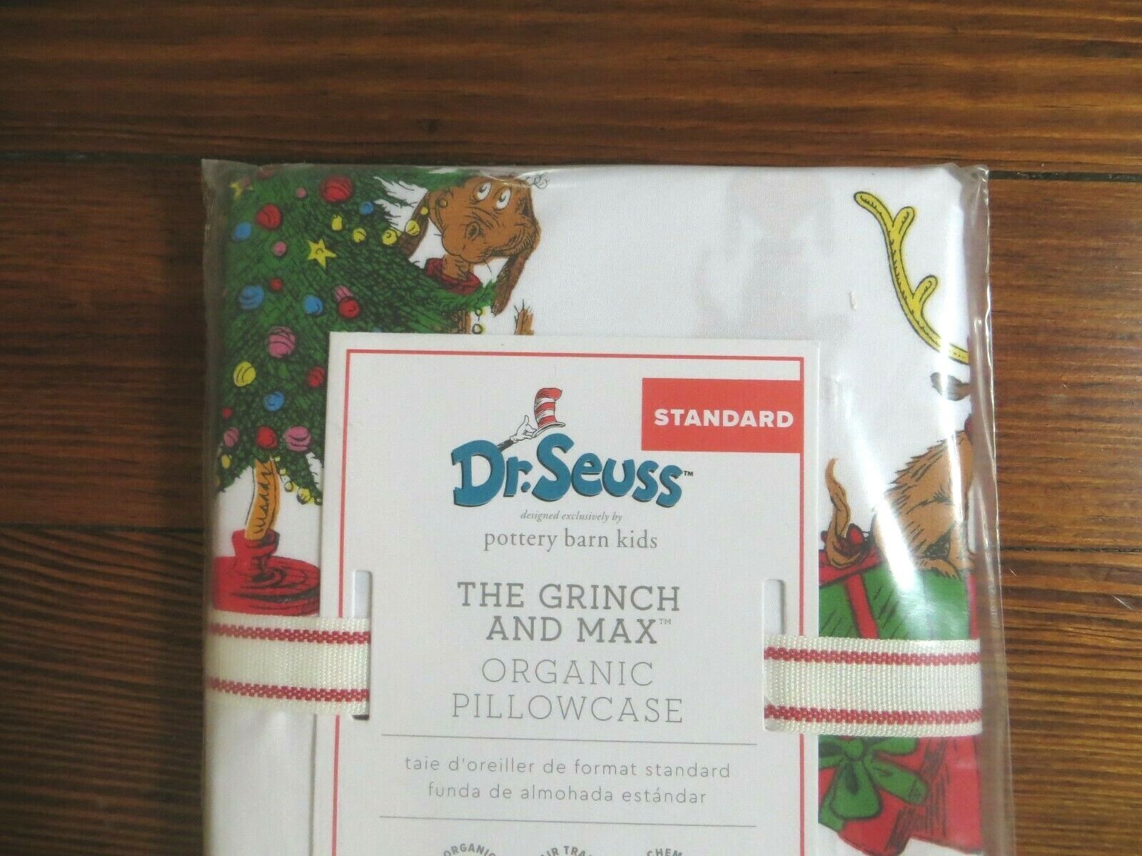Pottery Barn Holiday Grinch Christmas Gift Max Dog kid Disney Seuss pillowcase =