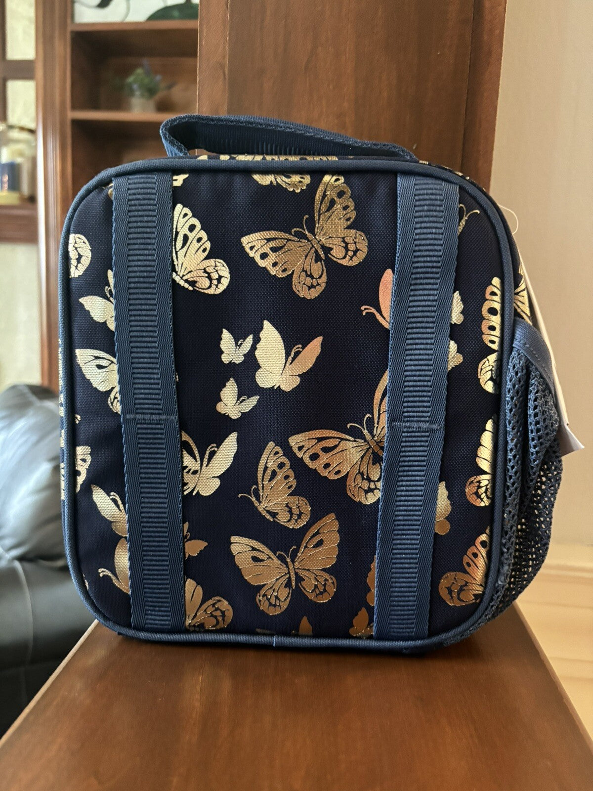 Pottery Barn Glitter LUNCH BOX BAG Mickey Utensil Set school Disney butterfly ./