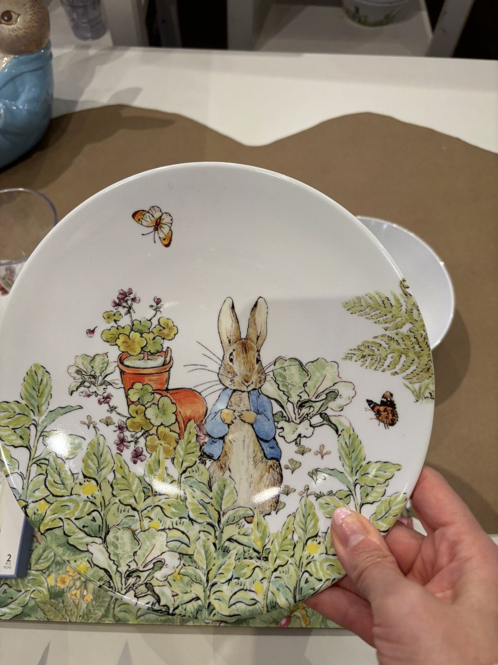 Pottery Barn Disney Plate Peter rabbit Easter holiday Bunny gift school kid -