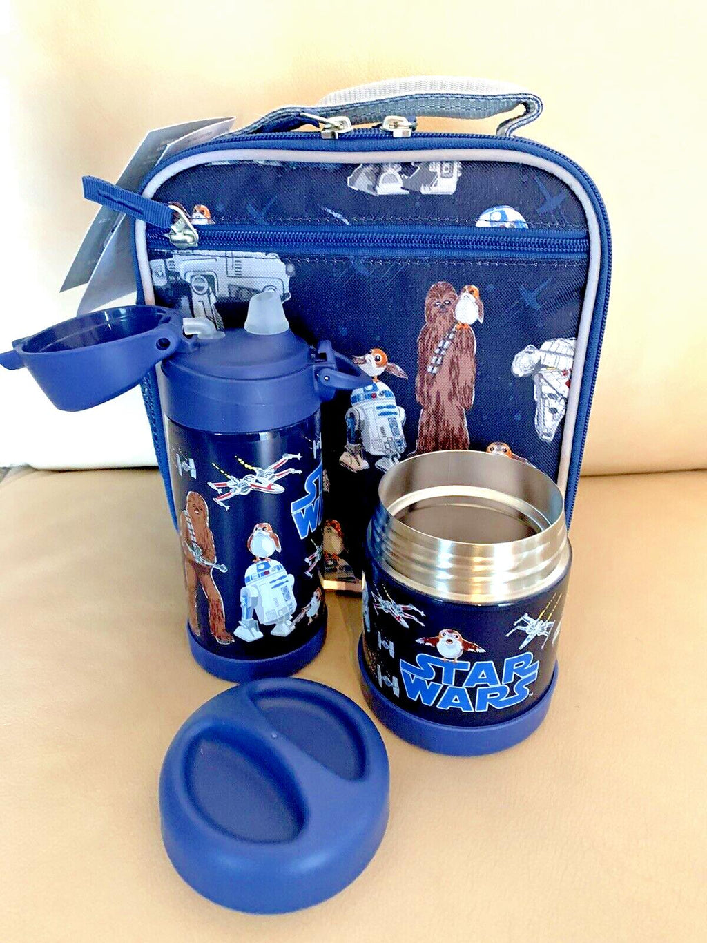 Pottery Barn school Disney STAR WARS BACKPACK Solo+LUNCH BOX+WATER +BAG BOY  .