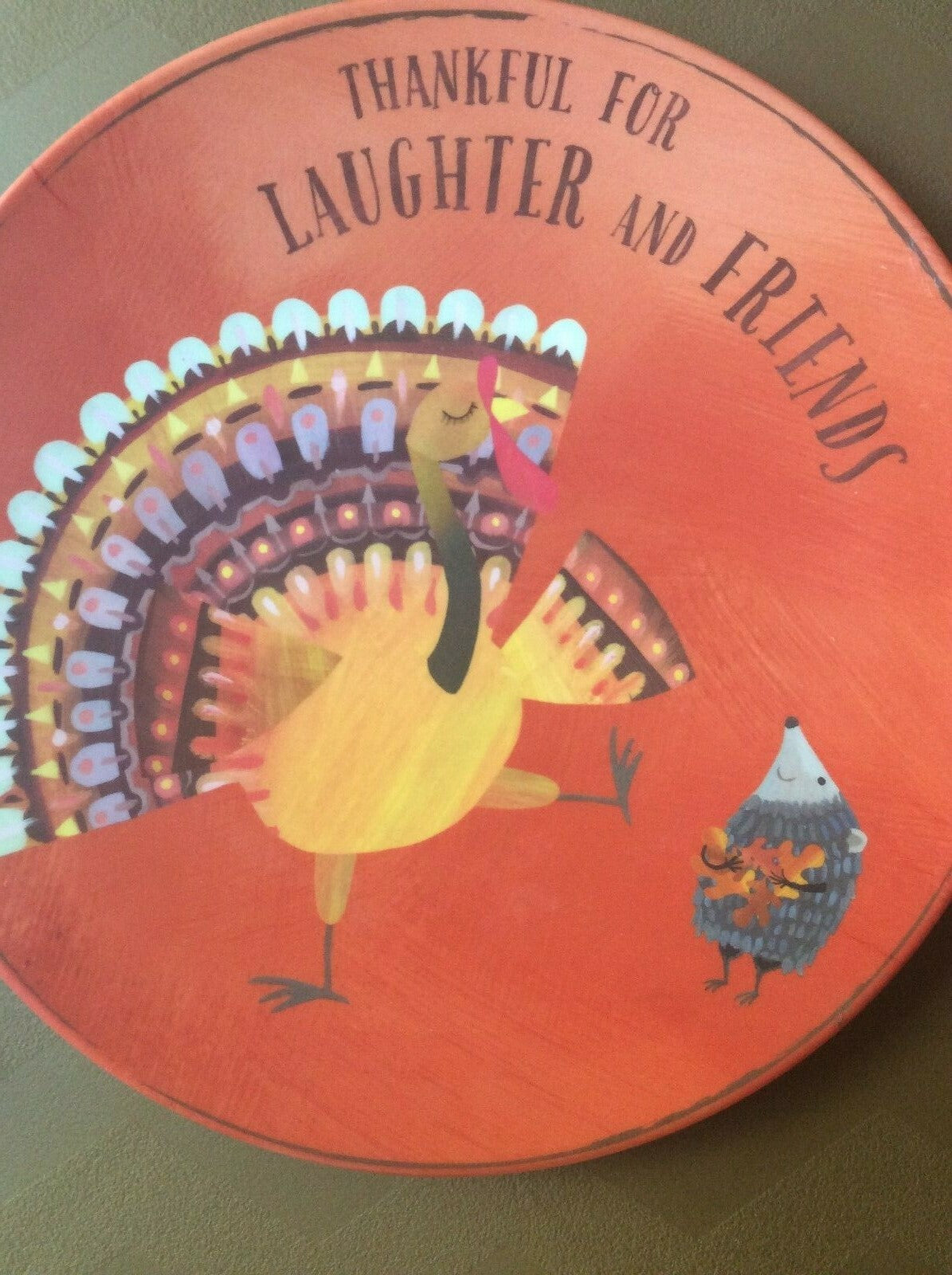 Pottery Barn Disney plate holiday school lunch Thanksgiving turkey party gift  1