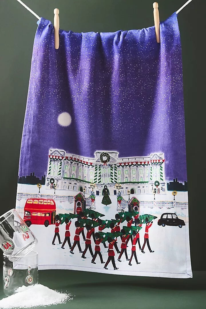 Anthropology holiday kitchen towel Snowman party gift snowflake birthday mom ,