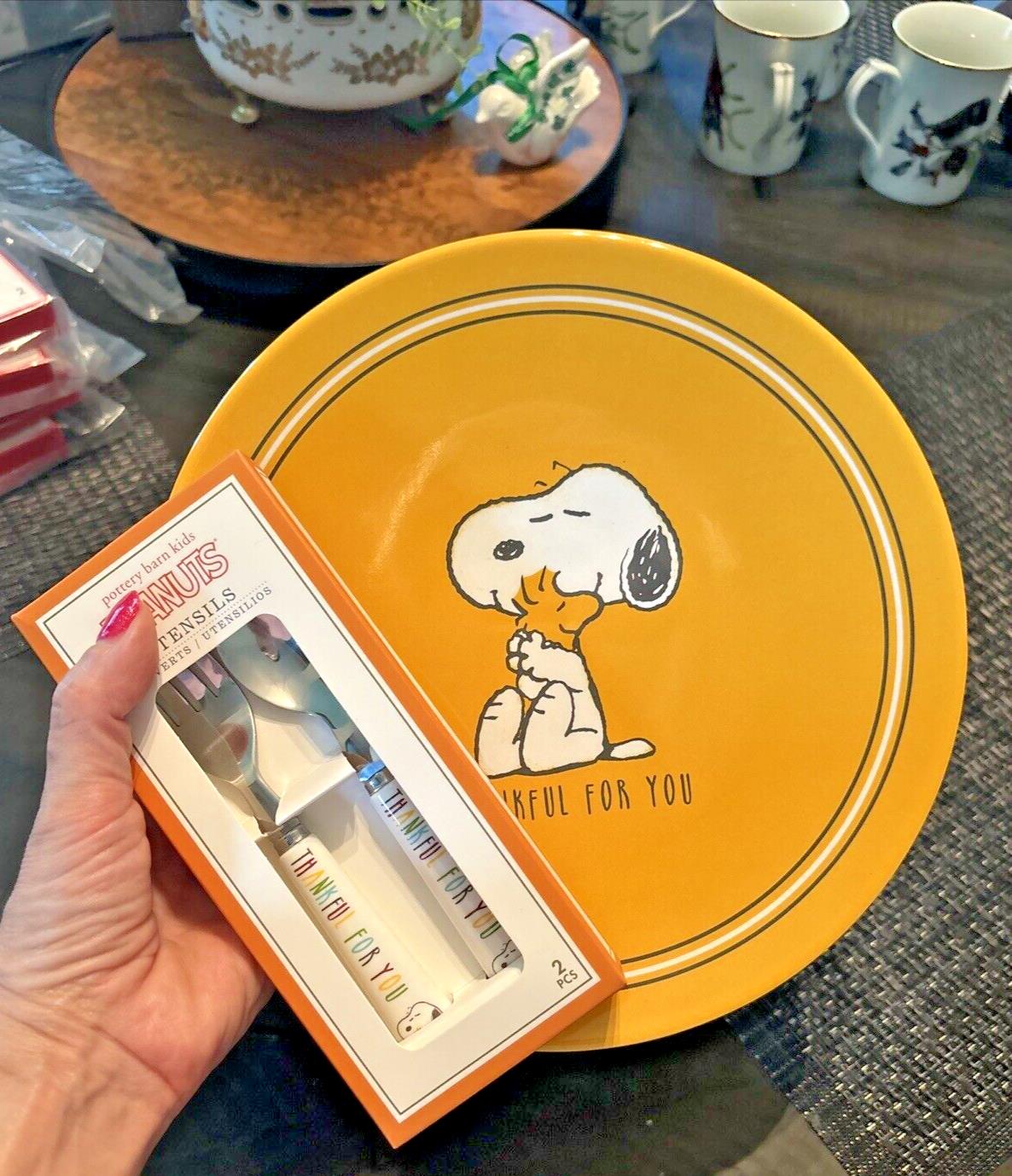 Pottery Barn Holiday Snoopy Peanuts party Disney School Dinner Gift SET kids  a