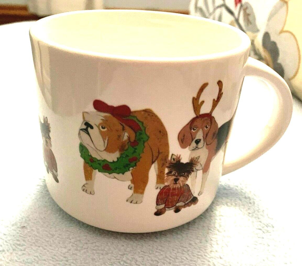 Pottery Barn Mug Christmas holiday gift dog cup beagle birthday school travel 1