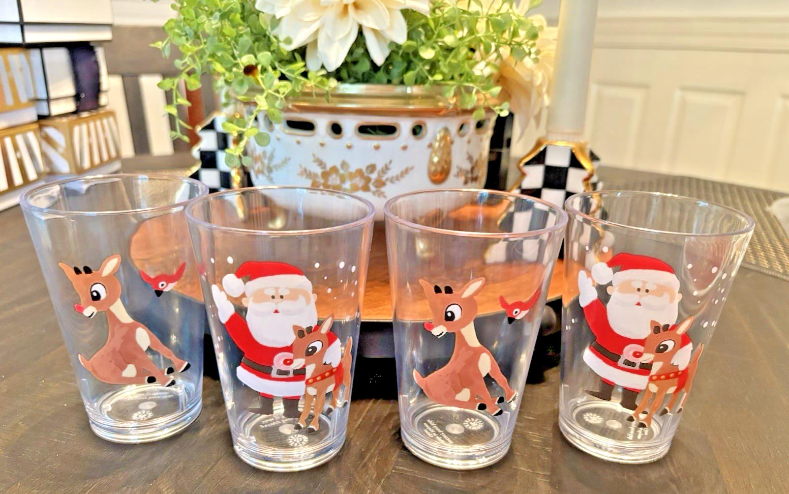 Disney Pottery Barn Rudolph holiday Christmas Santa PLATE + CUP party Kid SET 8