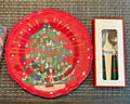 Pottery Barn Nutcracker Christmas Candy Cane PLATE + UTENSIL holiday PARTY SET