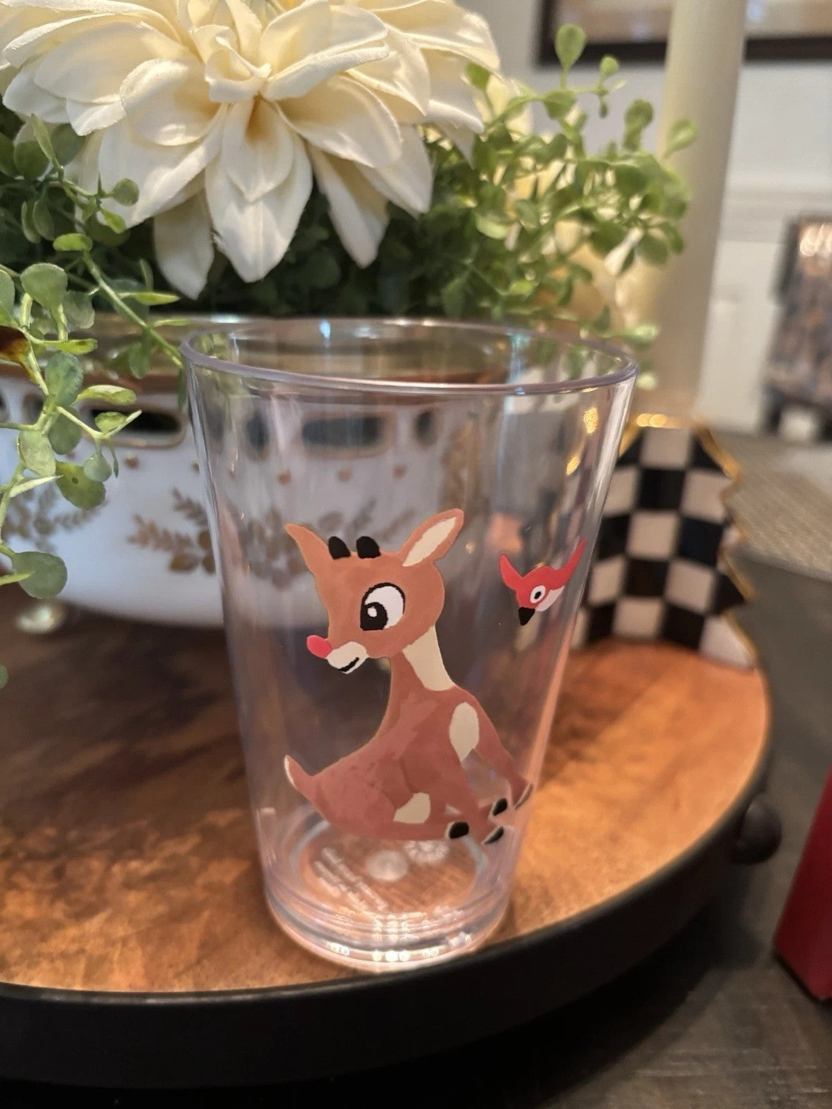 Disney Pottery Barn Rudolph holiday Christmas Santa PLATE + CUP party Kid SET 8