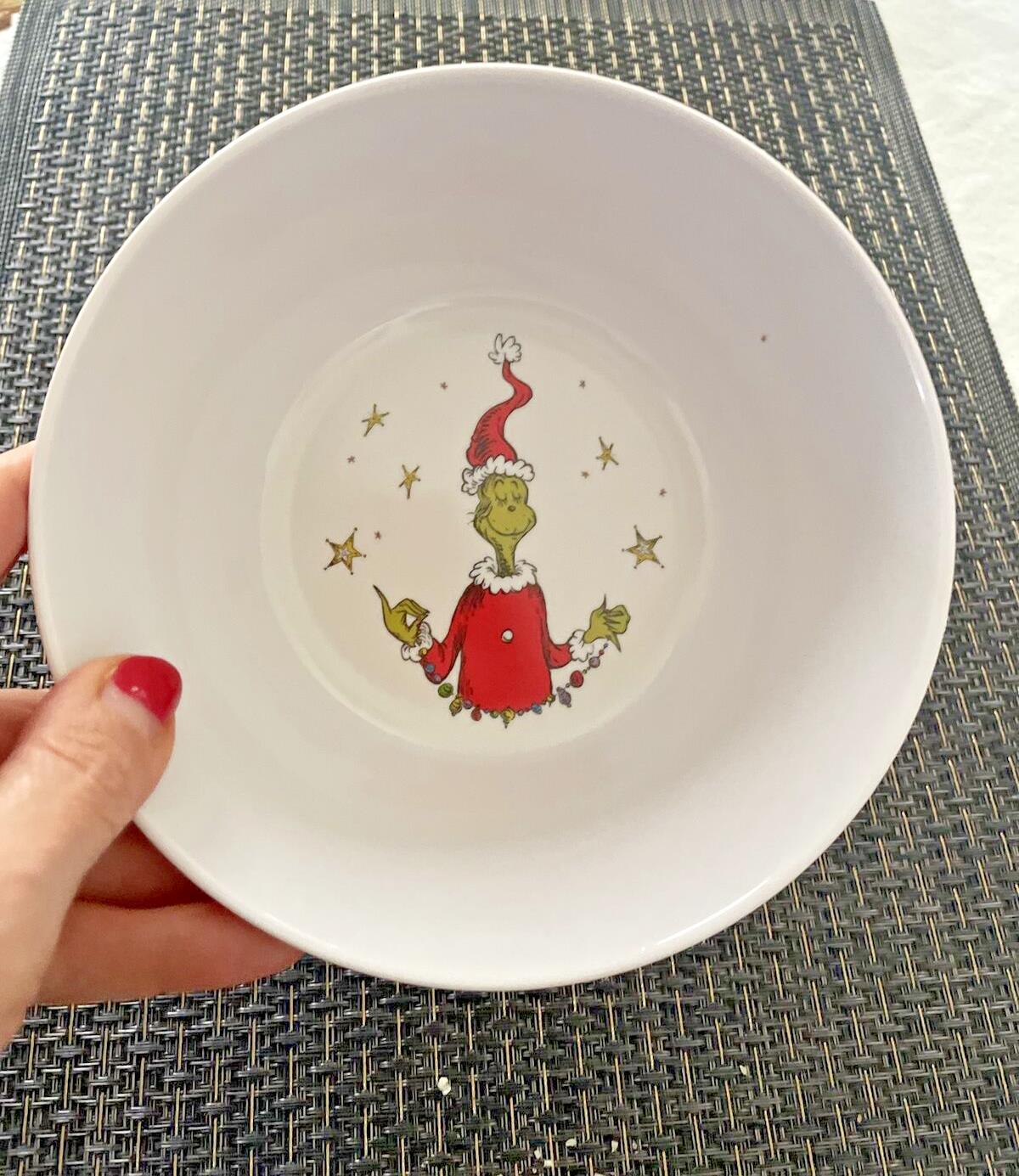 Grinch Pottery Barn Christmas Bowl Disney Holiday gift Seuss Party school kid n