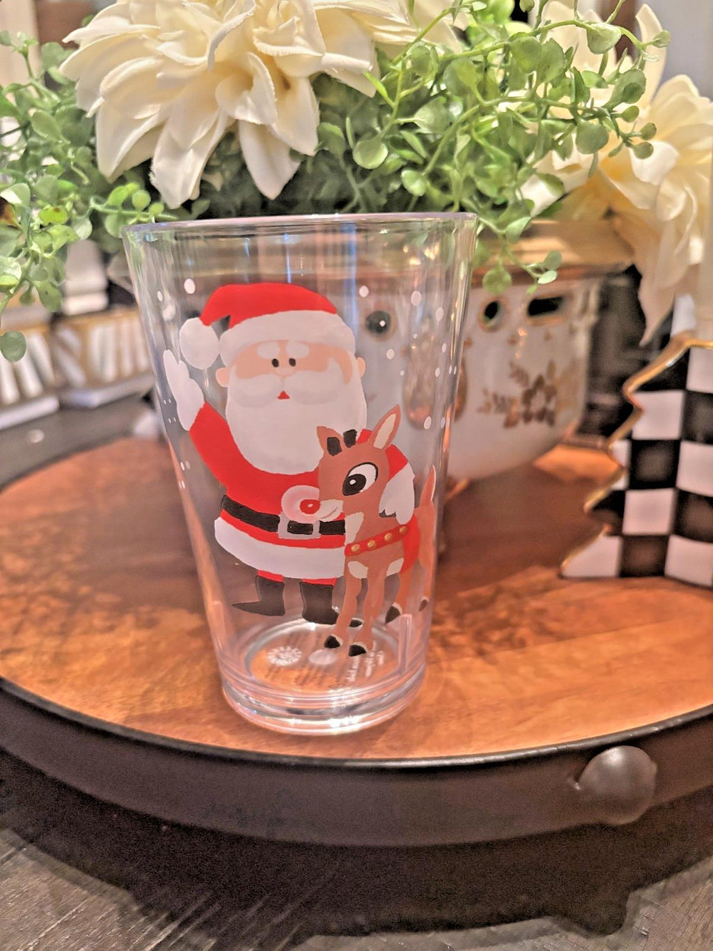 Disney Pottery Barn Rudolph holiday Christmas Santa PLATE + CUP party Kid SET 8