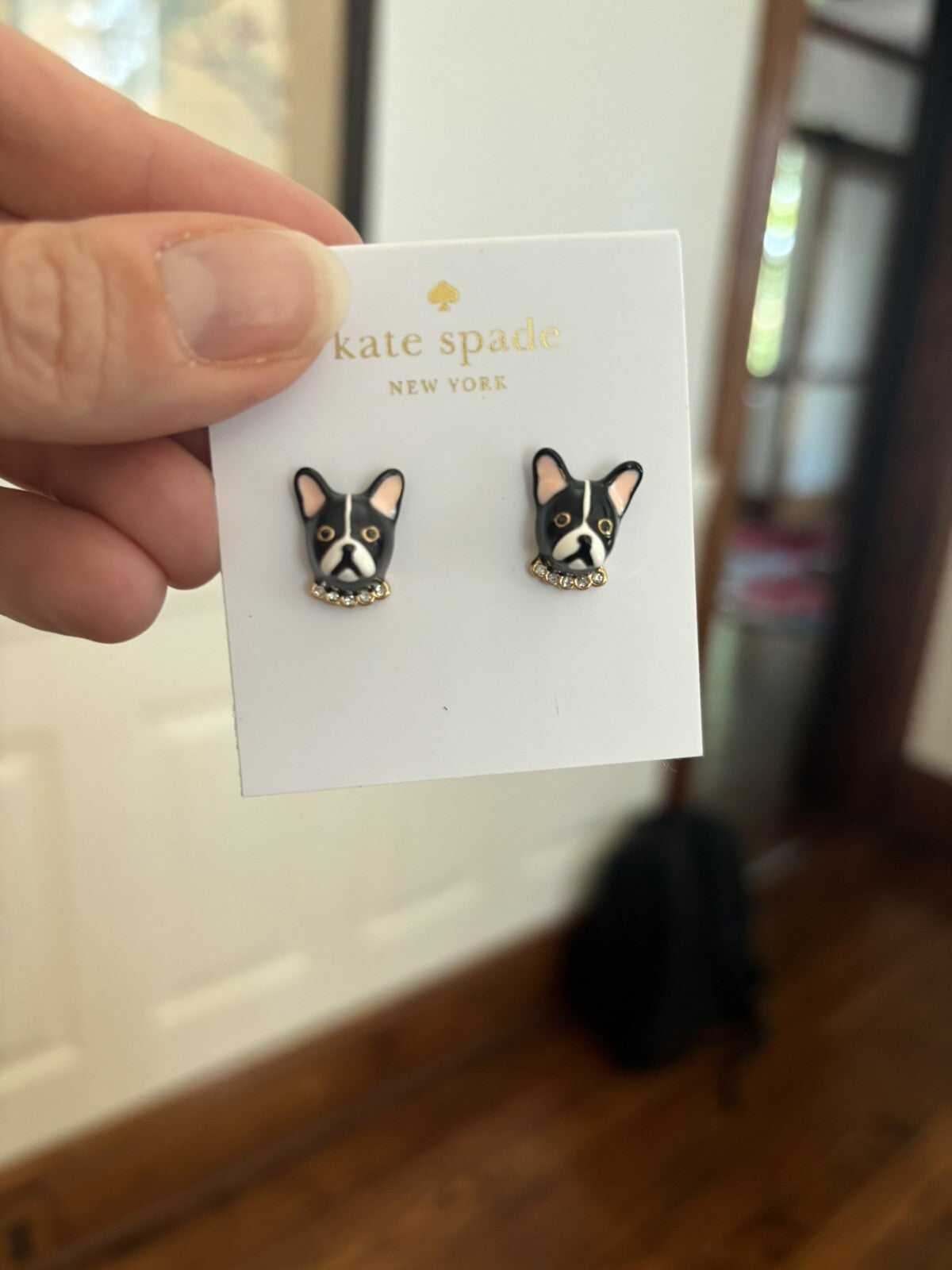 Kate Spade Earring Disney DOG STUD terrier gold holiday gift Birthday mom teen -