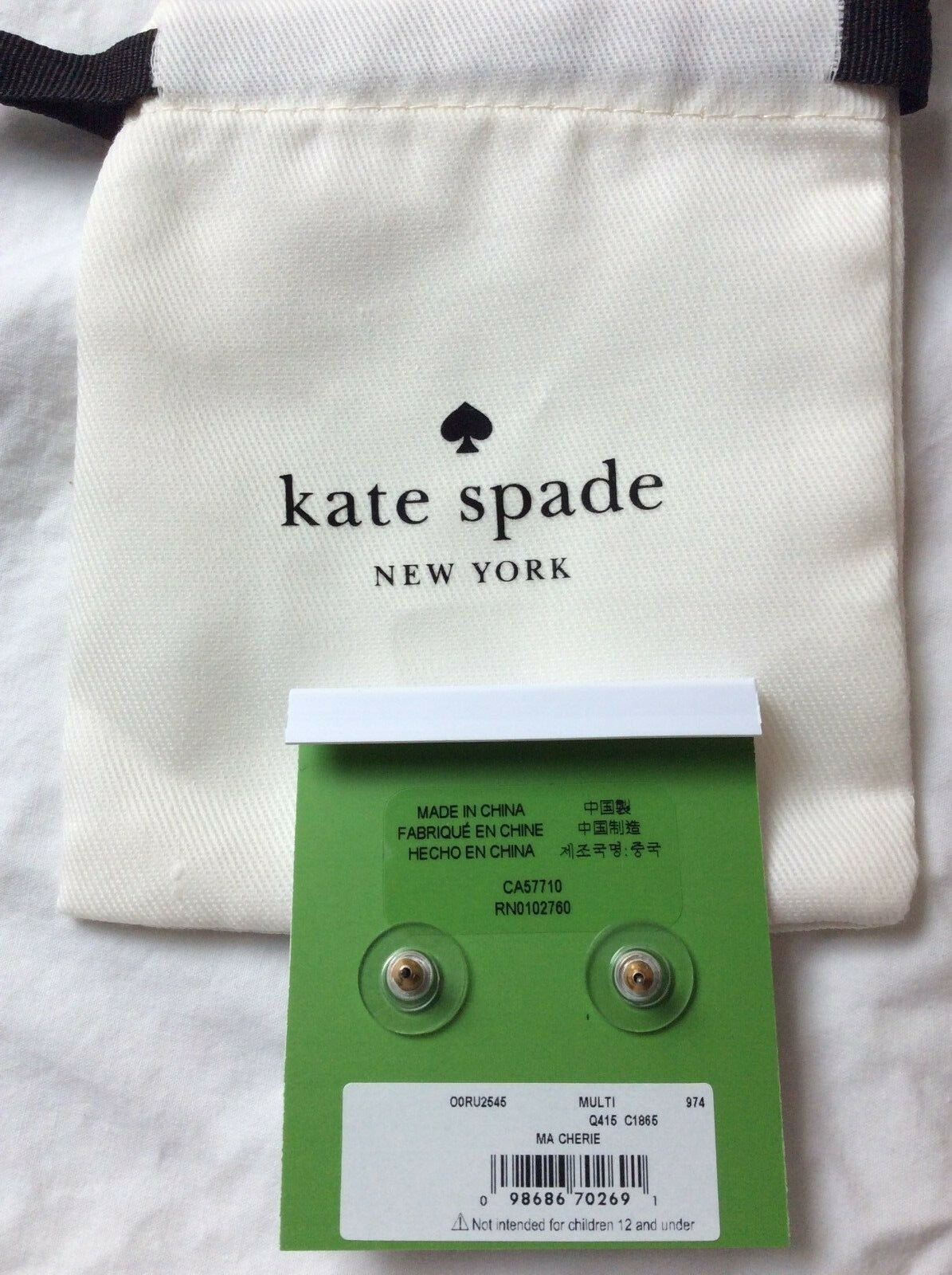Kate Spade Earring Disney DOG STUD terrier gold holiday gift Birthday mom teen -