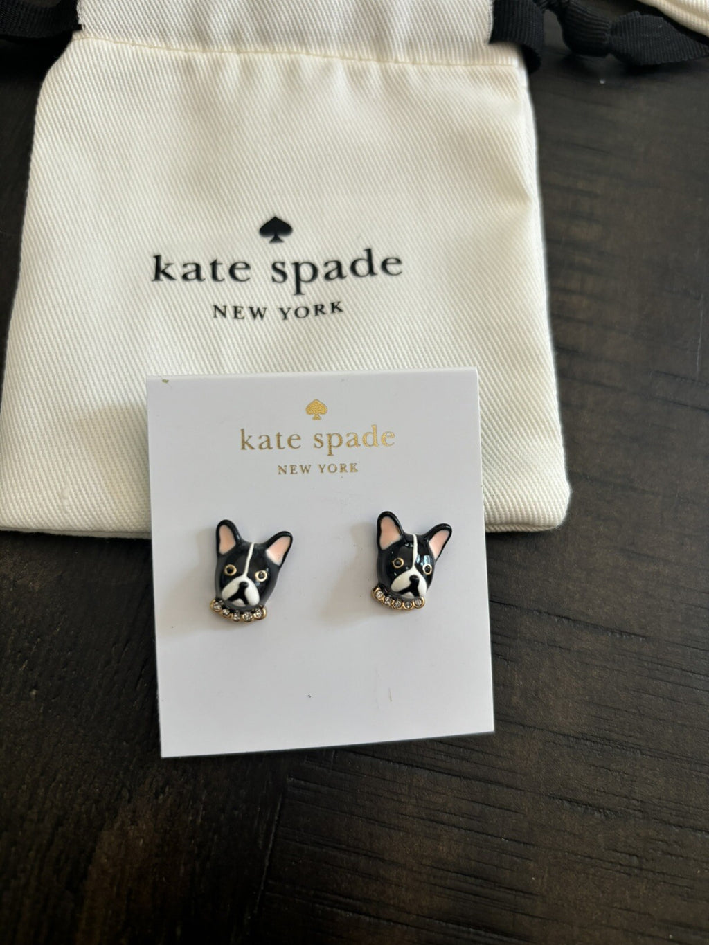 Kate Spade Earring Disney DOG STUD terrier gold holiday gift Birthday mom teen -