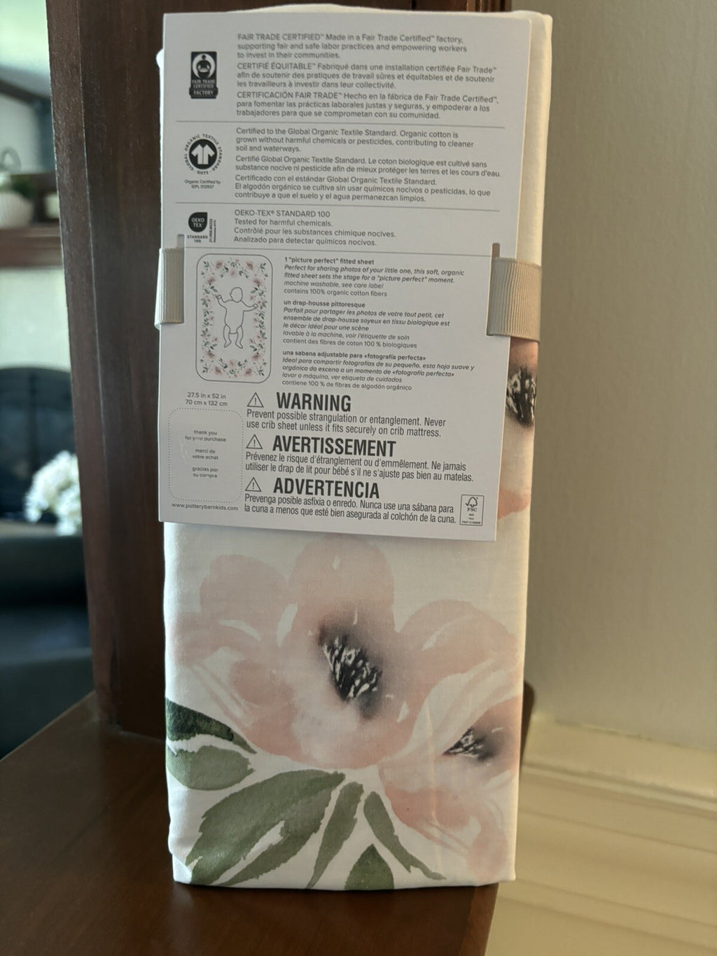 Pottery Barn Baby CRIB SHEET TODDLER bed Floral holiday Christmas gift Disney ]