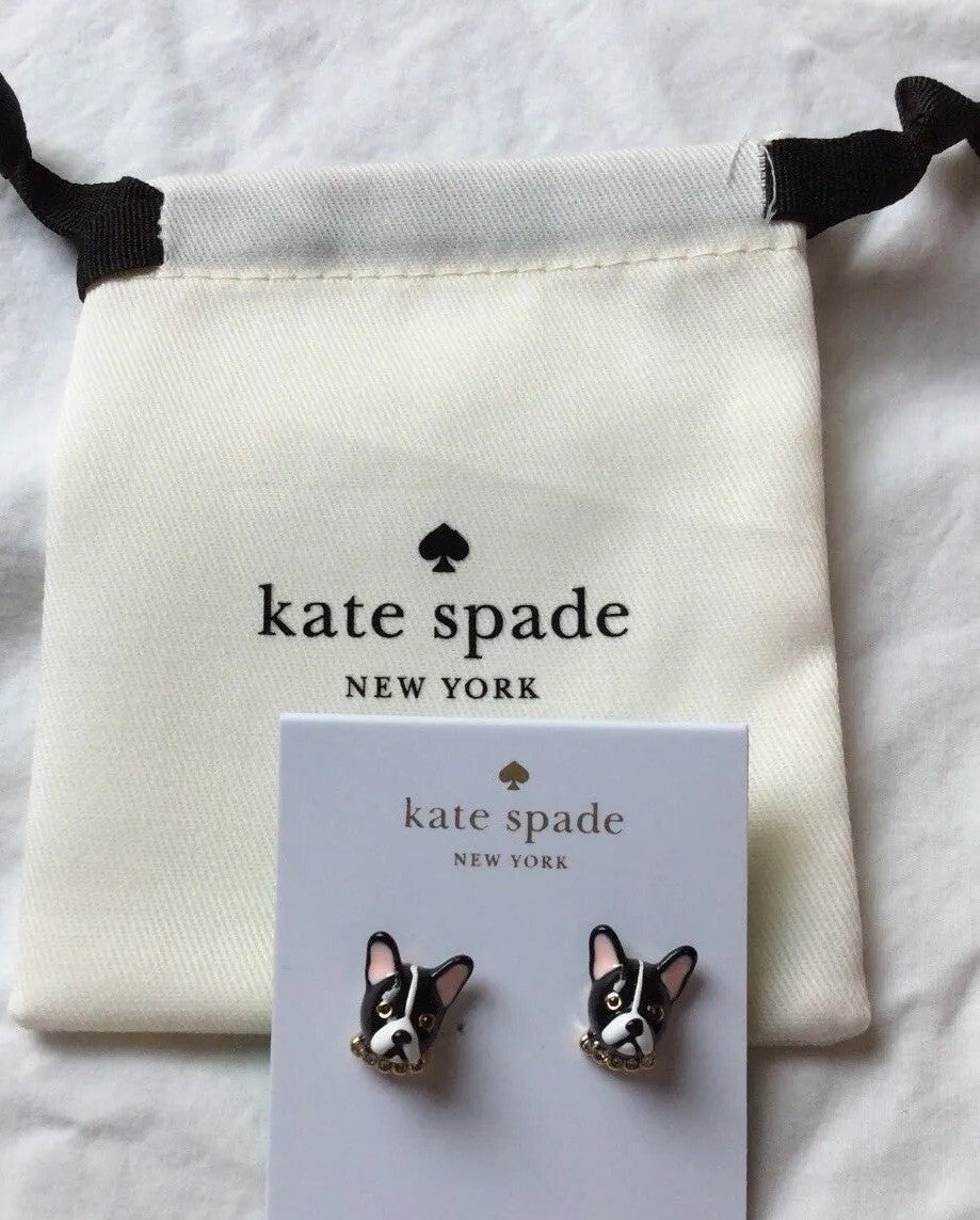 Kate Spade Earring Disney DOG STUD terrier gold holiday gift Birthday mom teen -