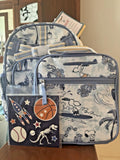 School Pottery barn SNOOPY BACKPACK+LUNCH BOX BAG Peanuts beach holiday travel /