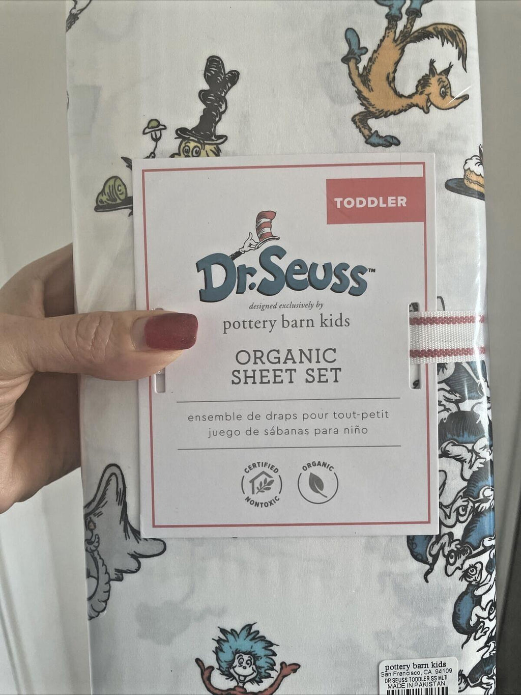 Disney Pottery Barn TODDLER bed SHEET SET Seuss baby crib holiday Christmas kid