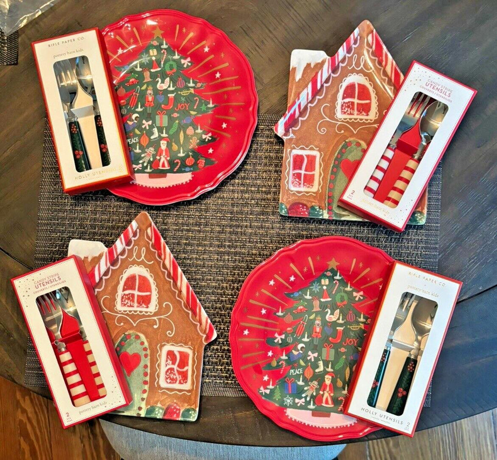 Pottery Barn Disney holiday Nutcracker Christmas Gingerbread plate party SET 8 !