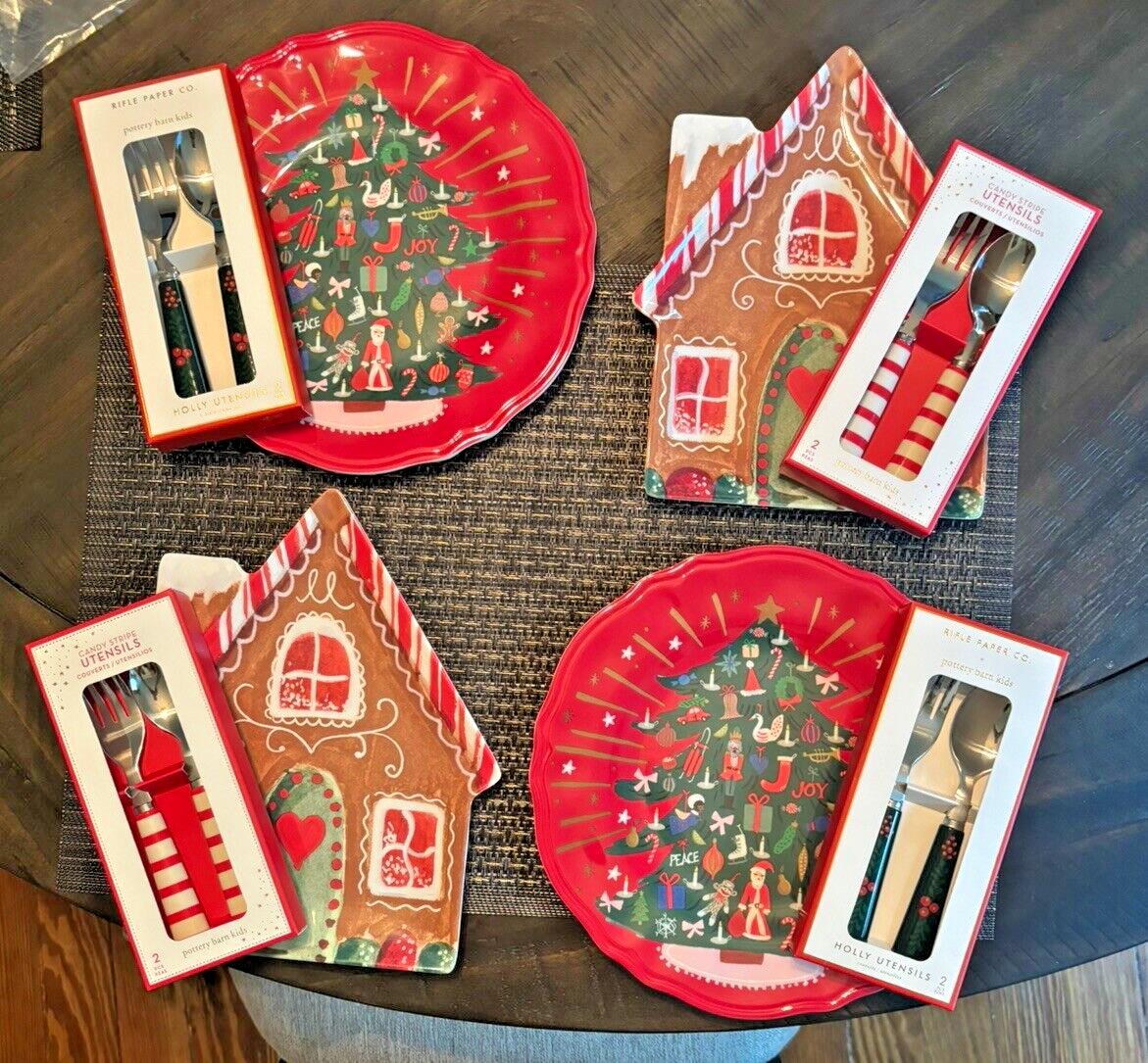 Pottery Barn Disney holiday Nutcracker Christmas Gingerbread plate party SET 8 !