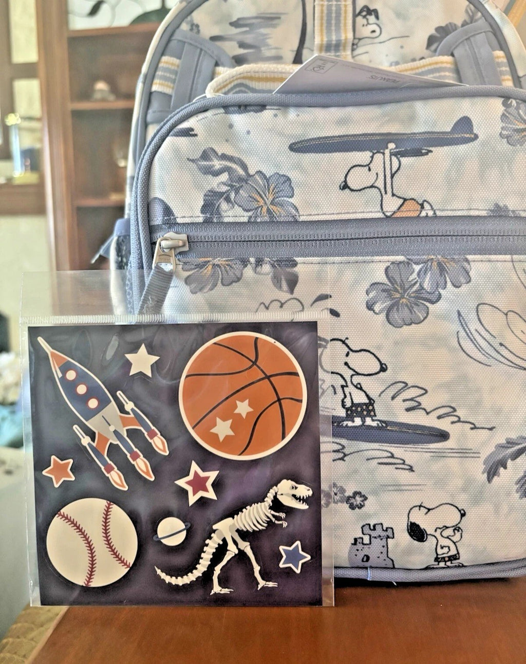 School Pottery barn SNOOPY BACKPACK+LUNCH BOX BAG Peanuts beach holiday travel /