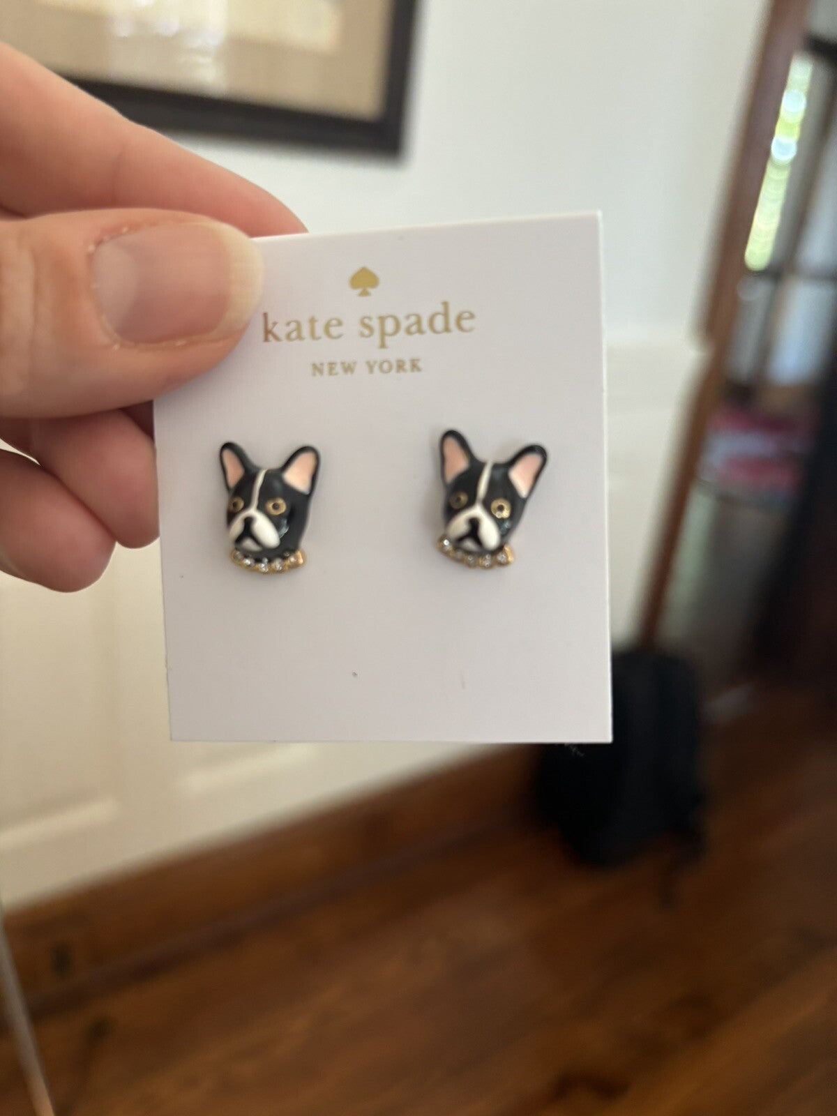 Kate Spade Earring Disney DOG STUD terrier gold holiday gift Birthday mom teen -
