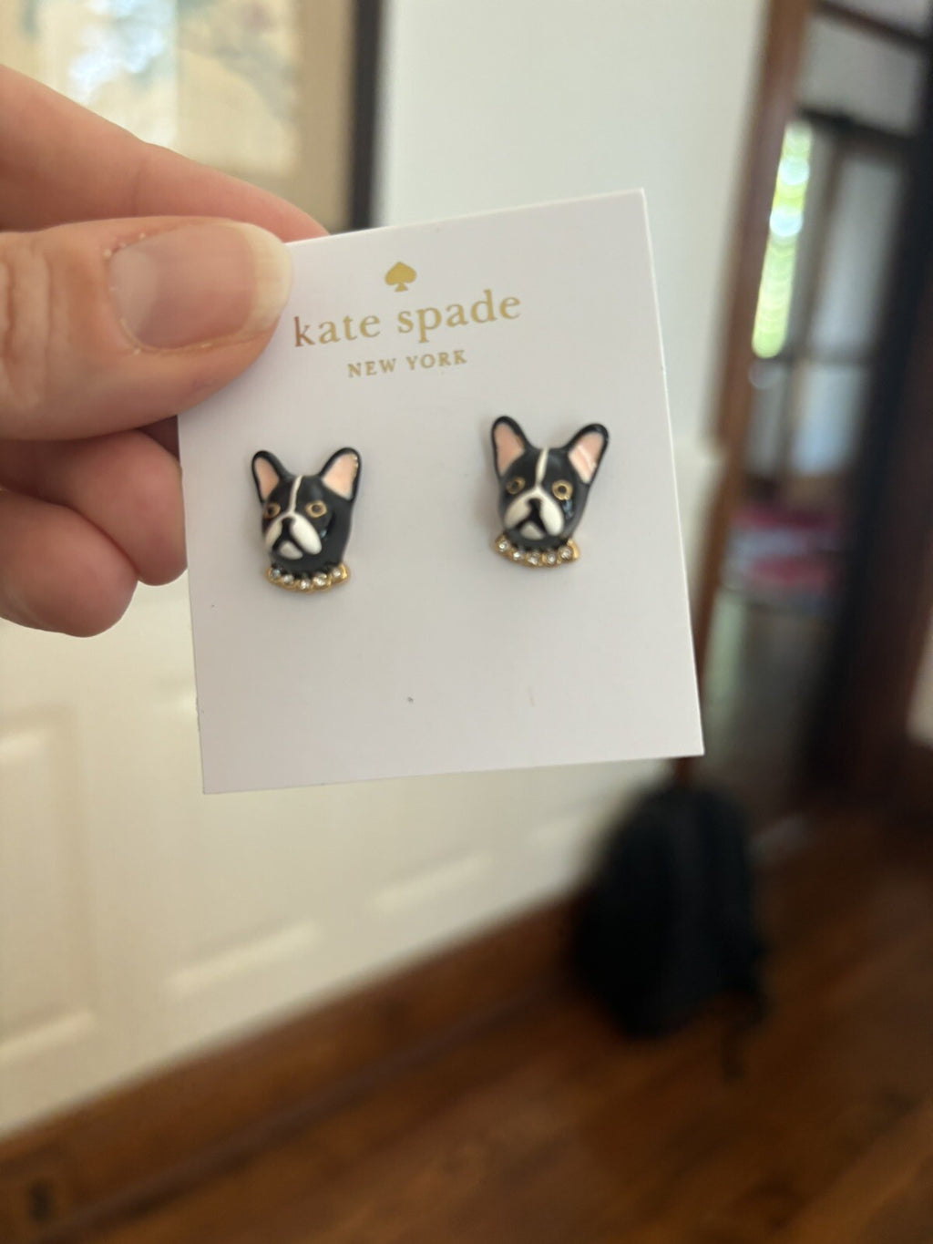 Kate Spade Earring Disney DOG STUD terrier gold holiday gift Birthday mom teen -