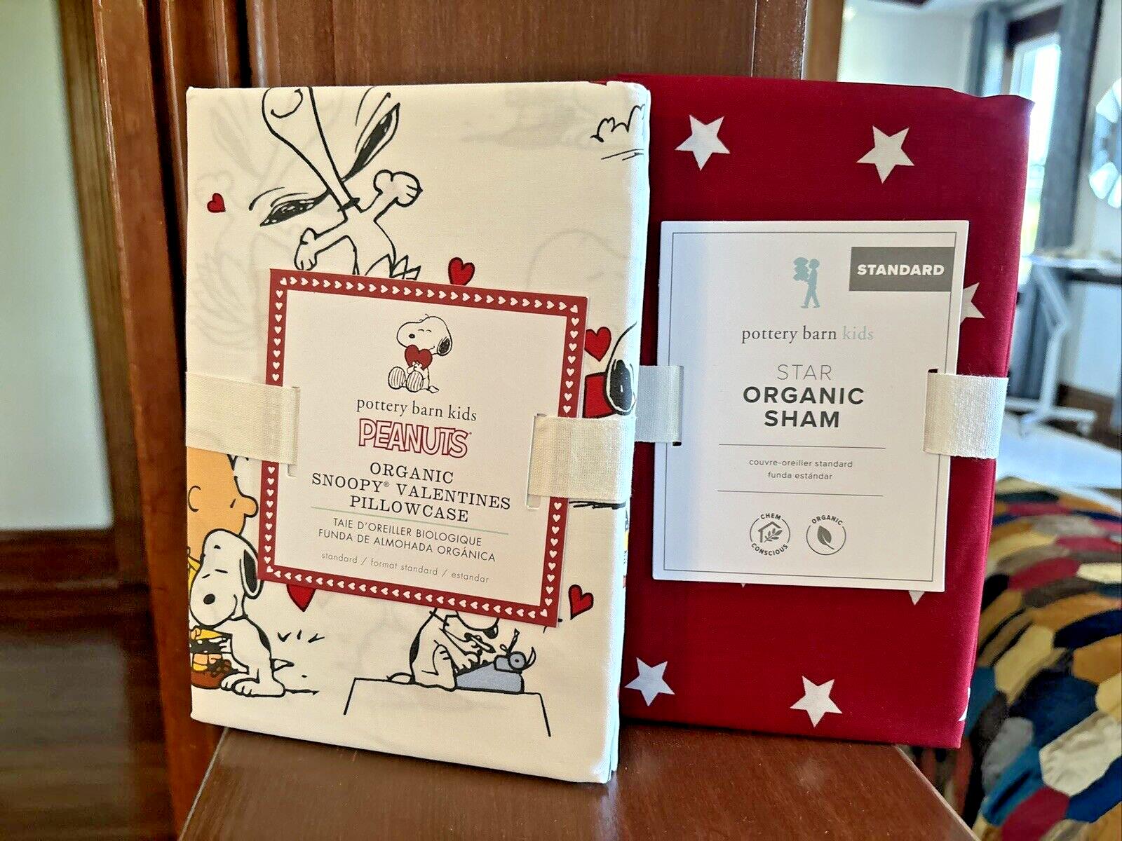 Pottery Barn Holiday peanuts Snoopy Star Sham Disney SET 2 Birthday Pillowcase a