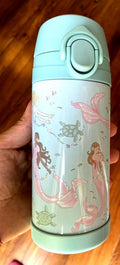Pottery barn School Disney WATER BOTTLE mermaid princess Travel girl beach  .