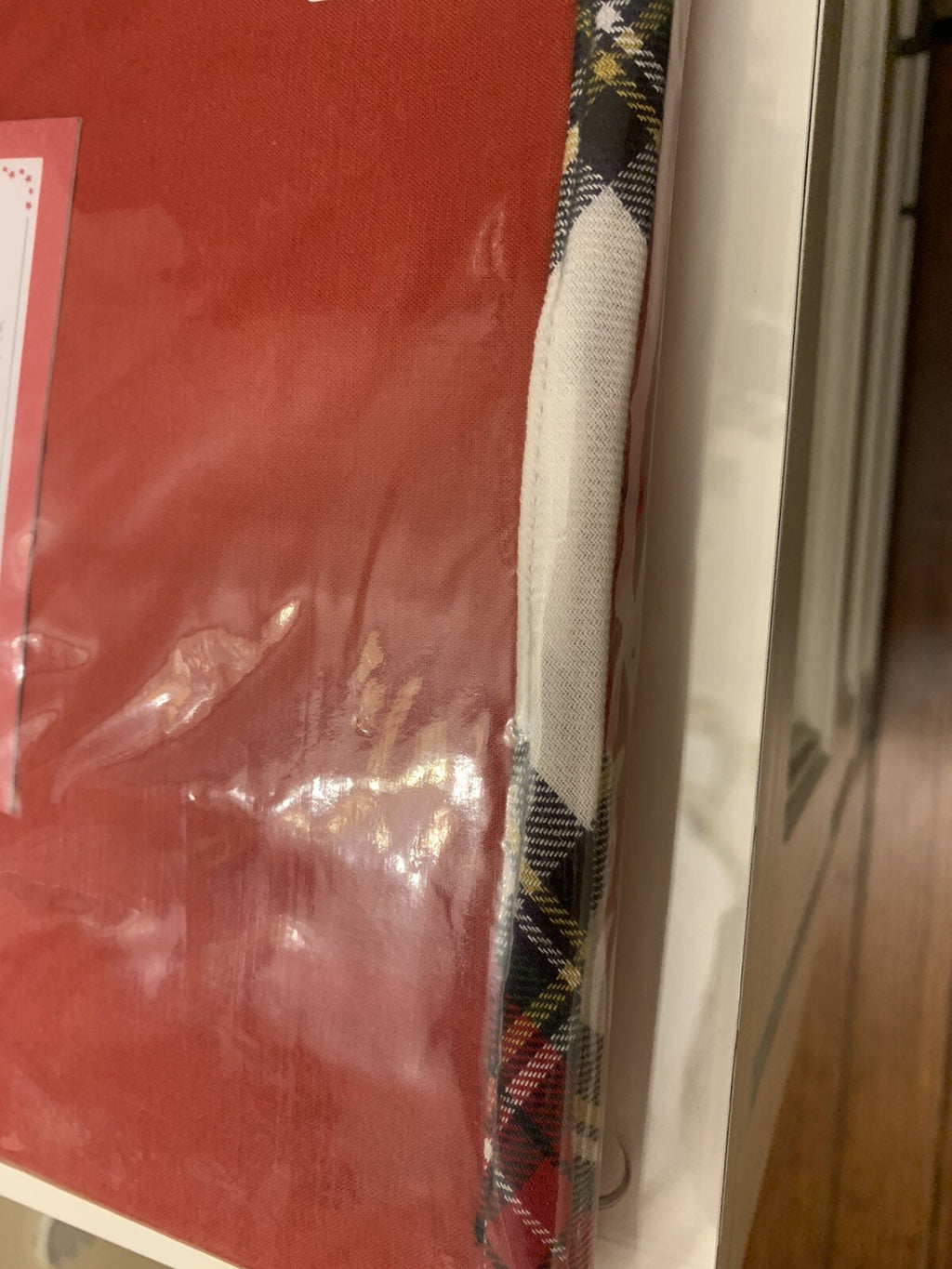 Pottery barn Christmas Holiday TAble runner Disney plaid cloth party gift Red n