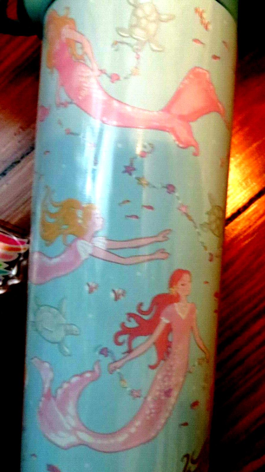 Pottery barn School Disney WATER BOTTLE mermaid princess Travel girl beach  .