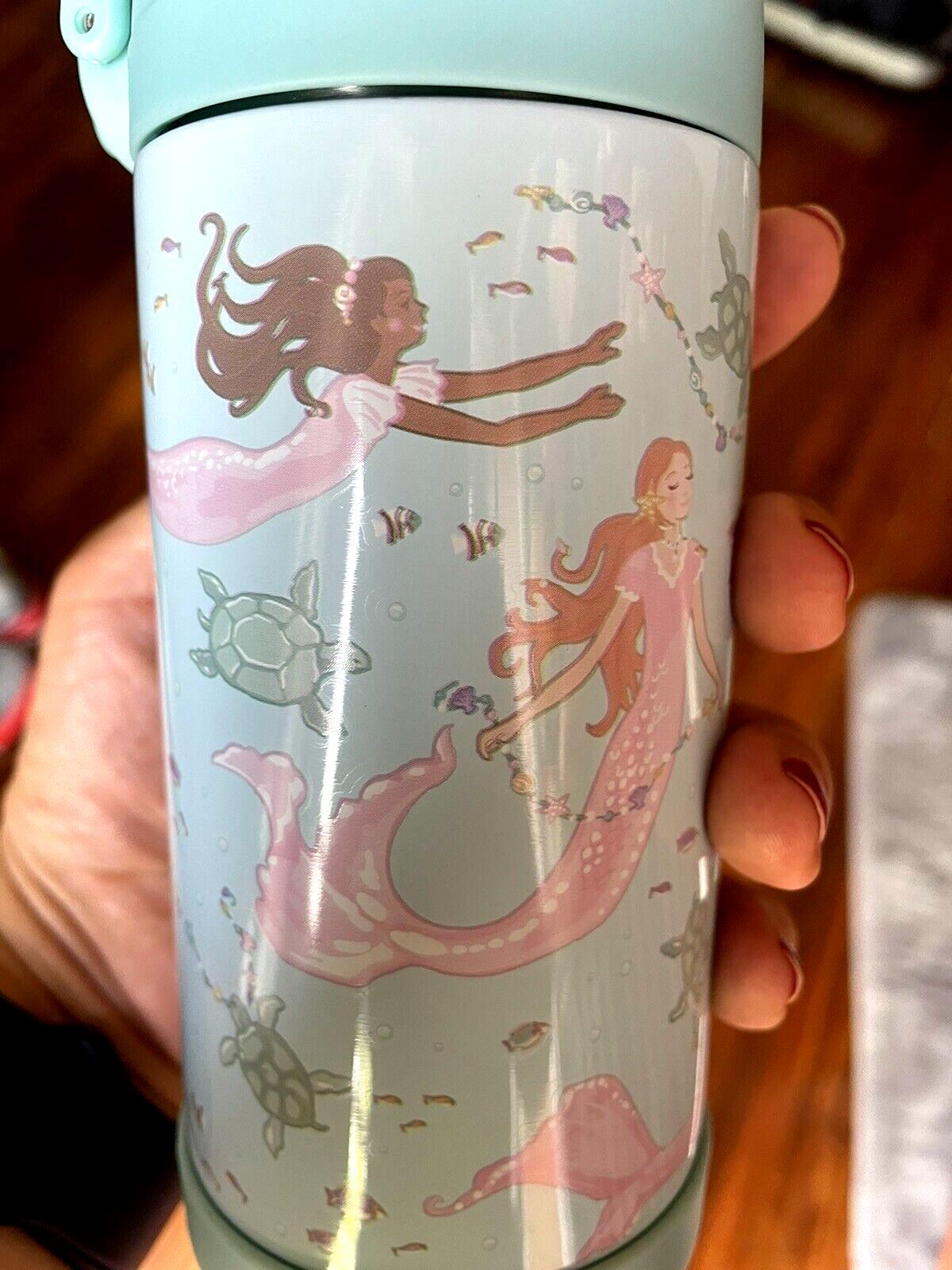 Pottery barn School Disney WATER BOTTLE mermaid princess Travel girl beach  .