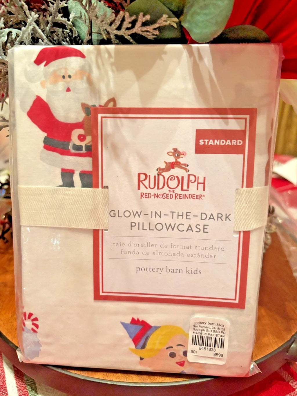 Pottery Barn Rudolph pillowcase holiday Christmas Bumble Snowman party Disney