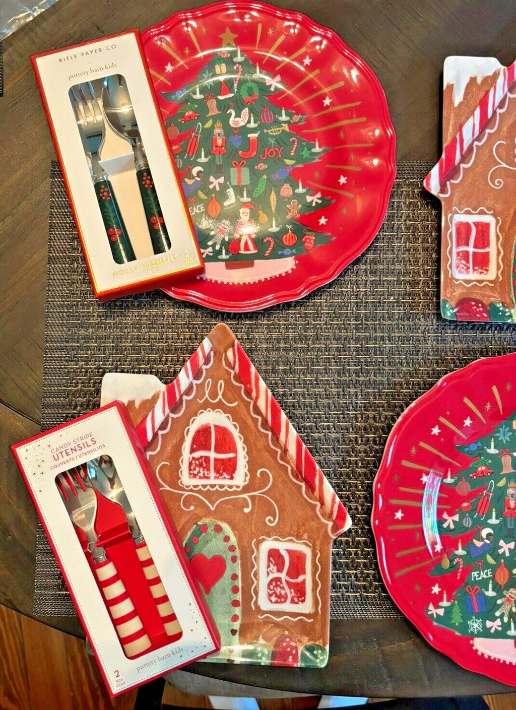 Pottery Barn Disney holiday Nutcracker Christmas Gingerbread plate party SET 8 !