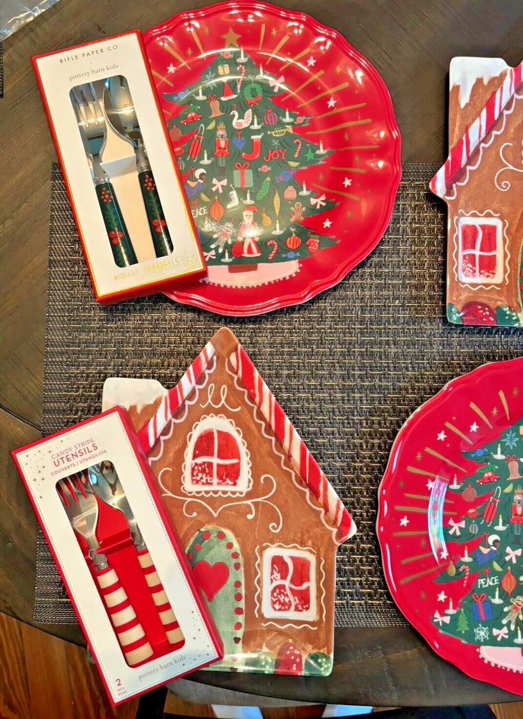 Pottery Barn Disney holiday Nutcracker Christmas Gingerbread plate party SET 8 !