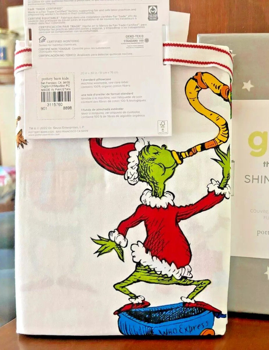Pottery Barn Holiday Gingerbread Grinch Christmas Seuss Disney wool pillow SET [