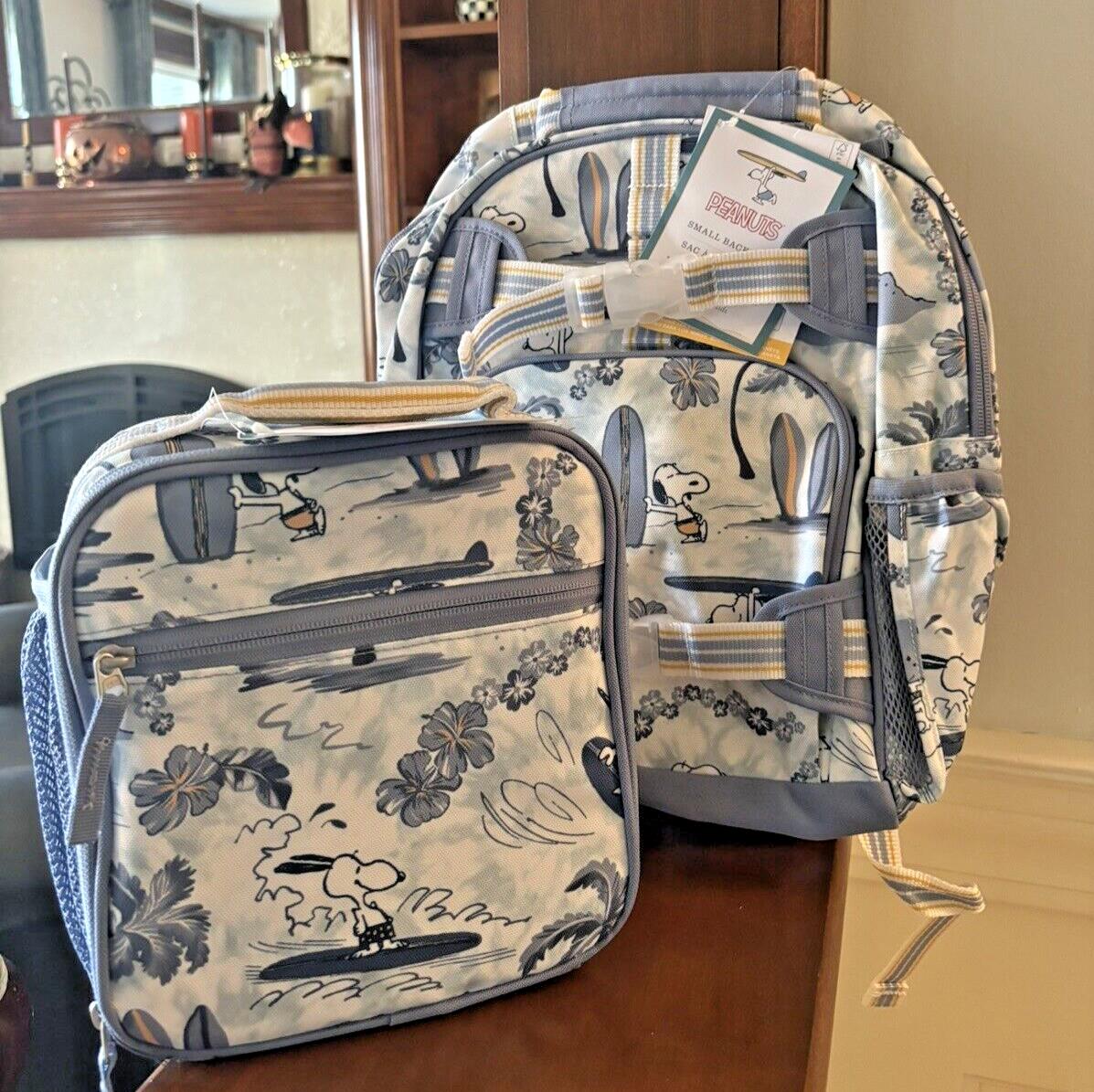 School Pottery barn SNOOPY BACKPACK+LUNCH BOX BAG Peanuts beach holiday travel /