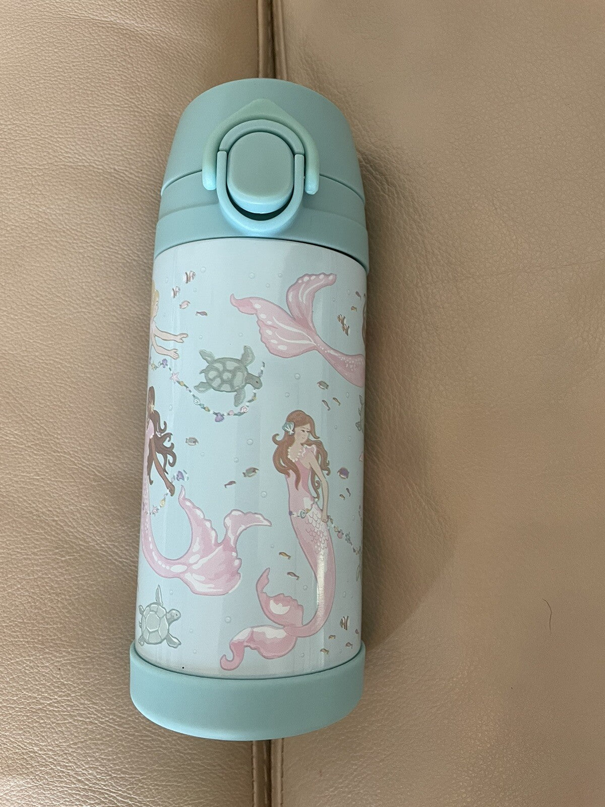 Pottery barn School Disney WATER BOTTLE mermaid princess Travel girl beach  .