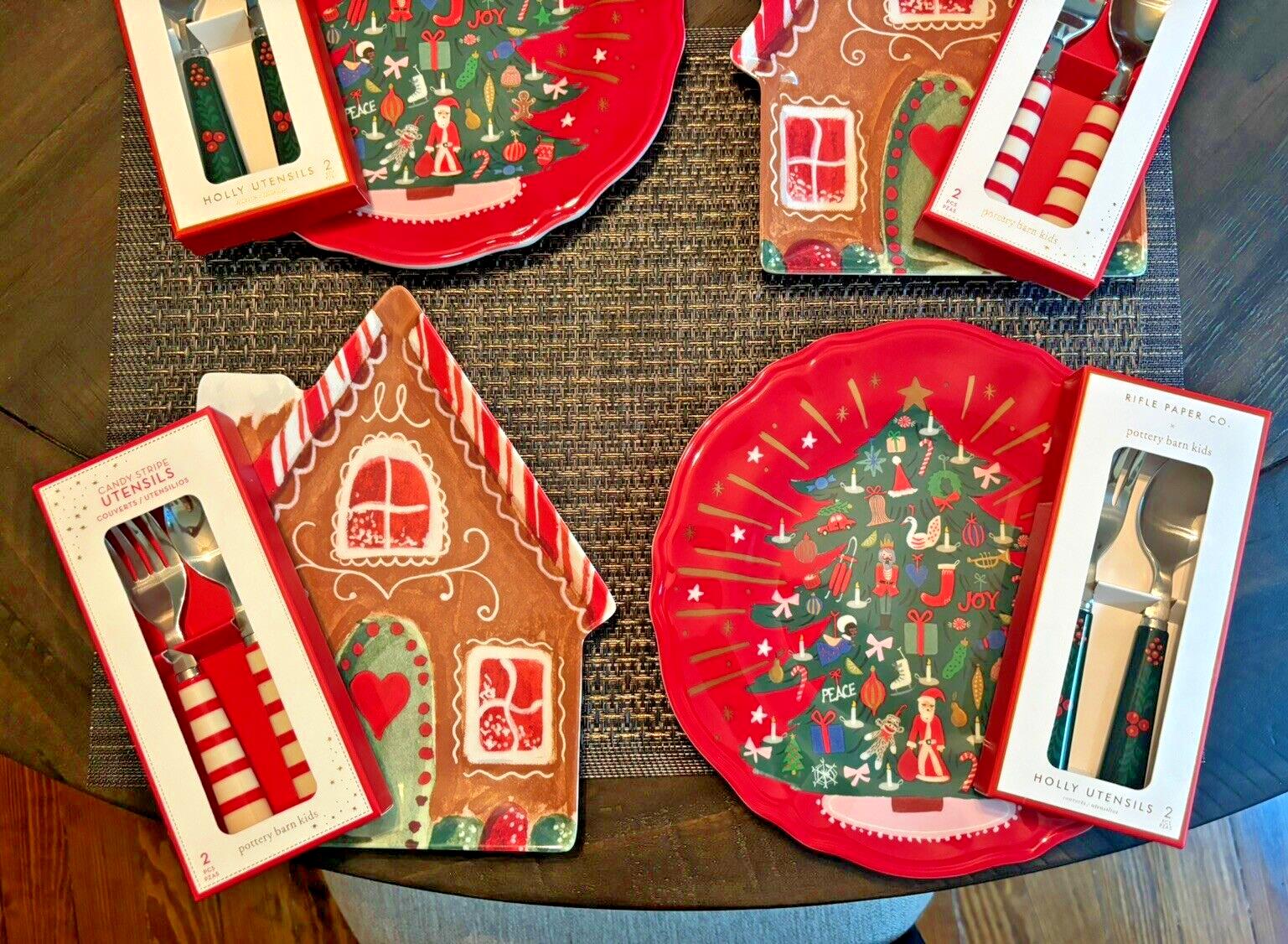 Pottery Barn Disney holiday Nutcracker Christmas Gingerbread plate party SET 8 !