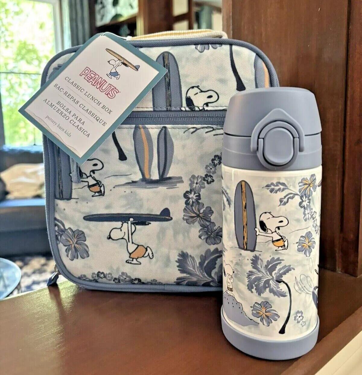 School Pottery barn SNOOPY BACKPACK+LUNCH BOX BAG Peanuts beach holiday travel /