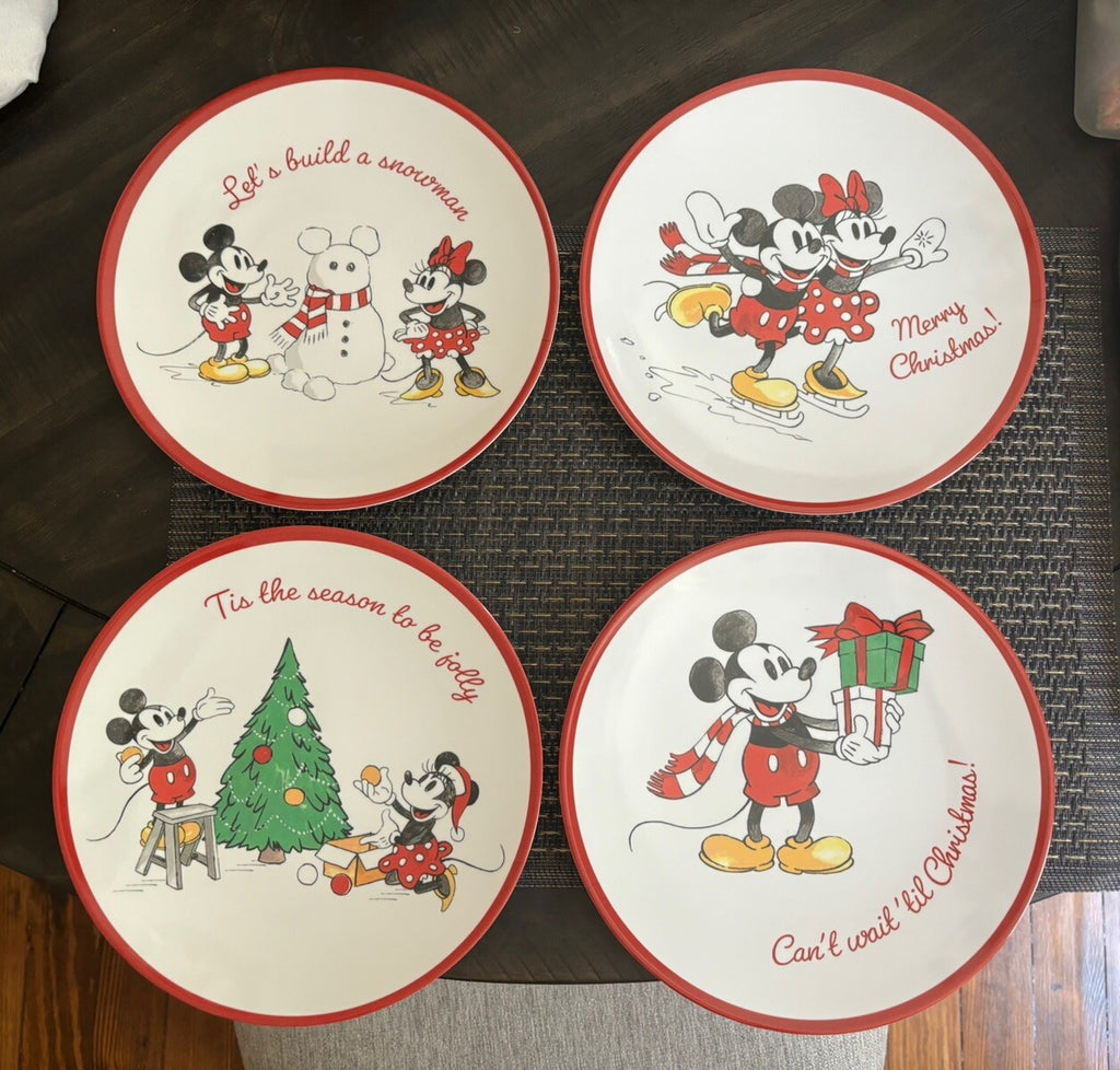 Pottery Barn Dinner Set Mickey Mouse Plate Christmas holiday PARTY kid Disney 4