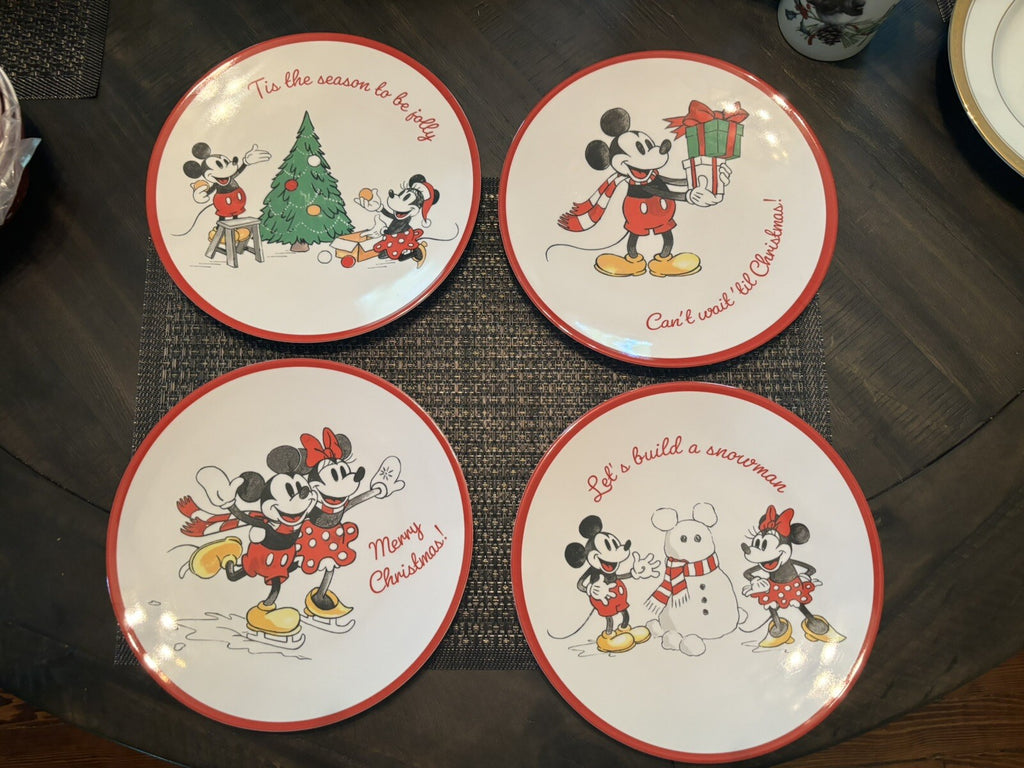 Pottery Barn Dinner Set Mickey Mouse Plate Christmas holiday PARTY kid Disney 4