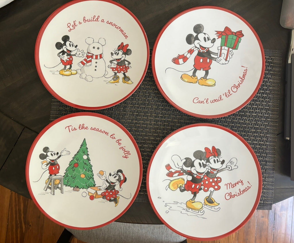 Pottery Barn Dinner Set Mickey Mouse Plate Christmas holiday PARTY kid Disney 4
