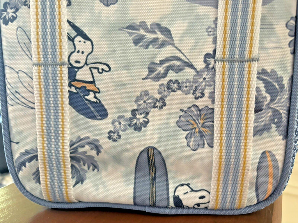 SNOOPY Pottery barn school LUNCH BOX Bag+Utensil Peanuts Disney Beach pre-k .