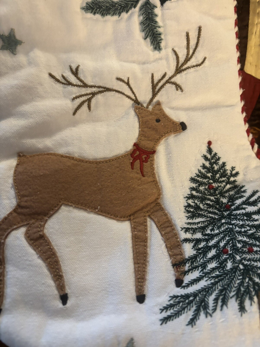Pottery Barn Disney Holiday Candy Cane Deer Christmas stocking gift kid Santa ,/