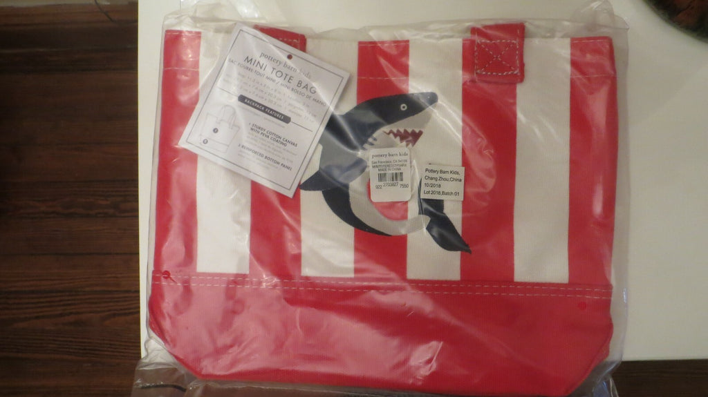 Pottery Barn PRE K toddler school mini Disney BAG Shark beach Boy Holiday Gift .