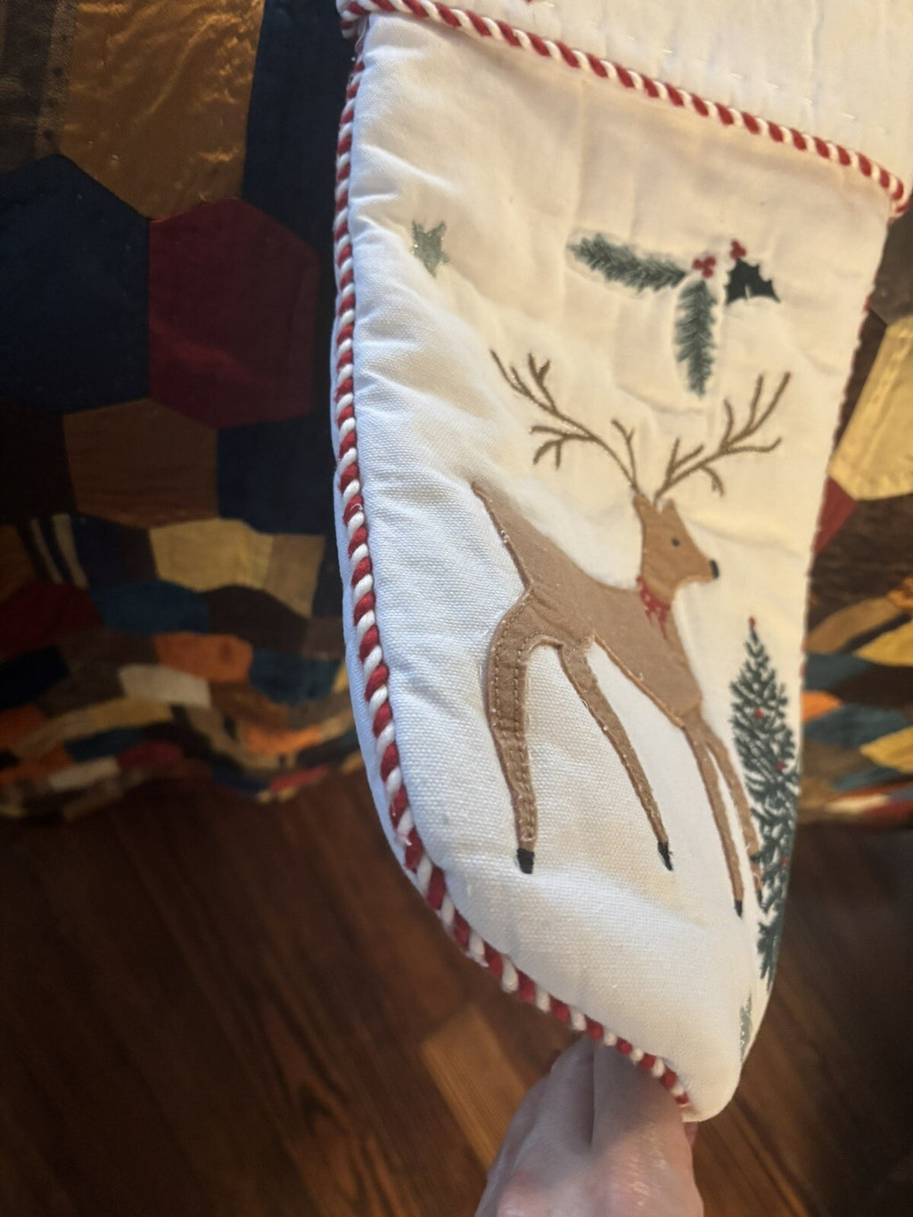 Pottery Barn Disney Holiday Candy Cane Deer Christmas stocking gift kid Santa ,/