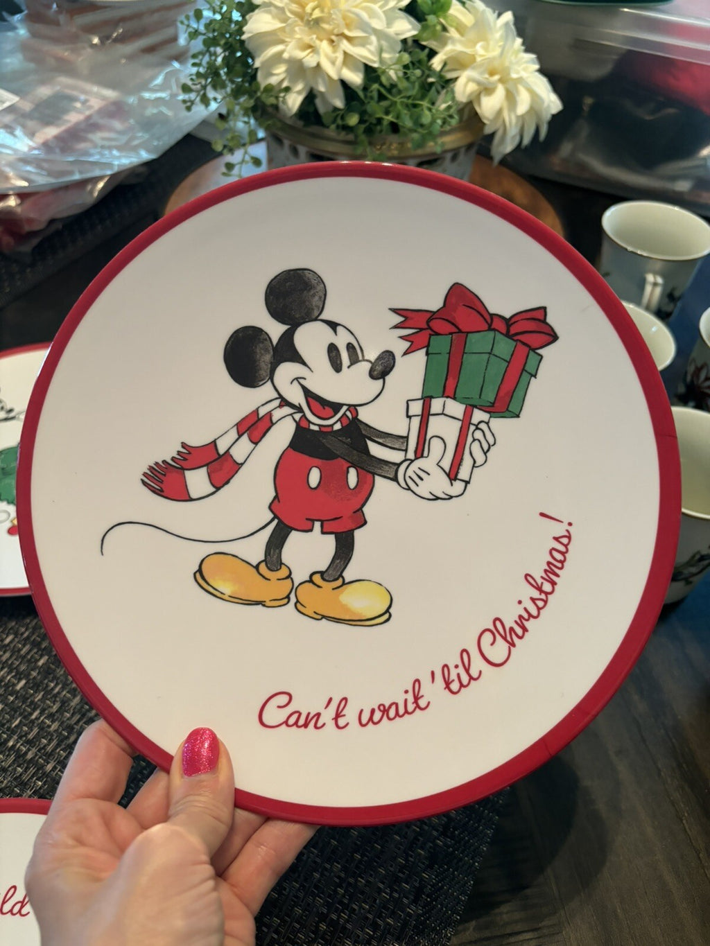 Pottery Barn Dinner Set Mickey Mouse Plate Christmas holiday PARTY kid Disney 4