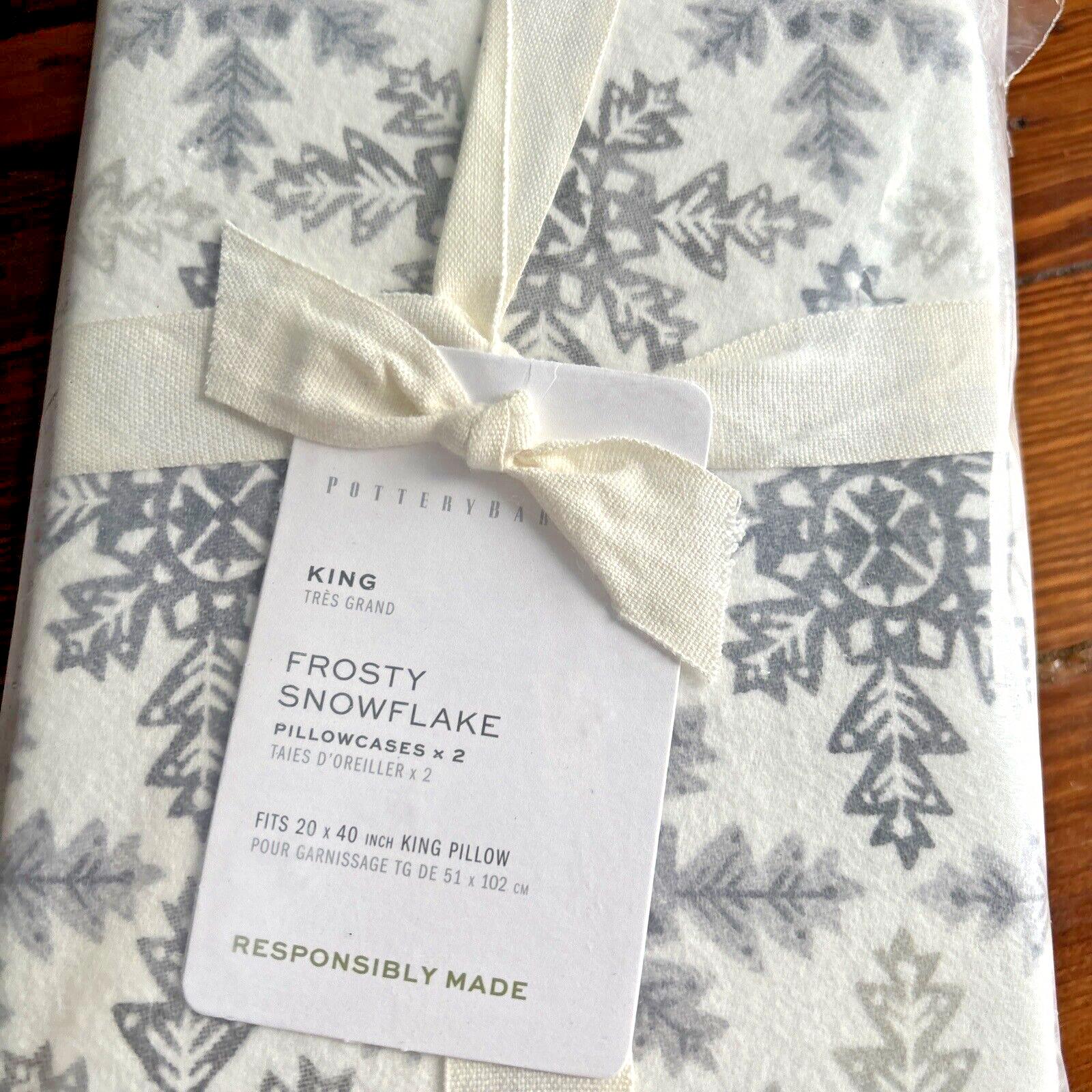 pottery barn Holiday Christmas Snowflake KING Pillowcase Birthday Disney SET 2 a